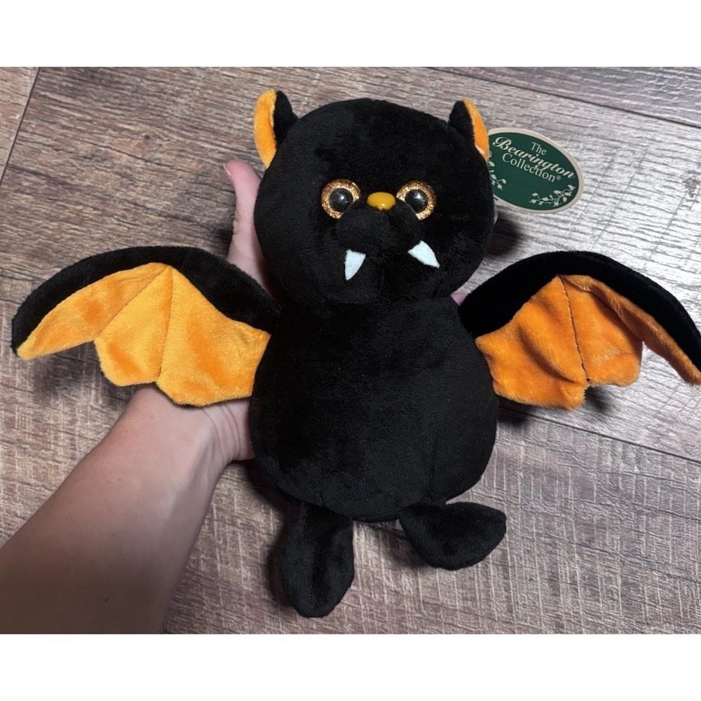 Bearington Collection  Echo the  Black Bat 7.5" Halloween Plush Stuffed Animal